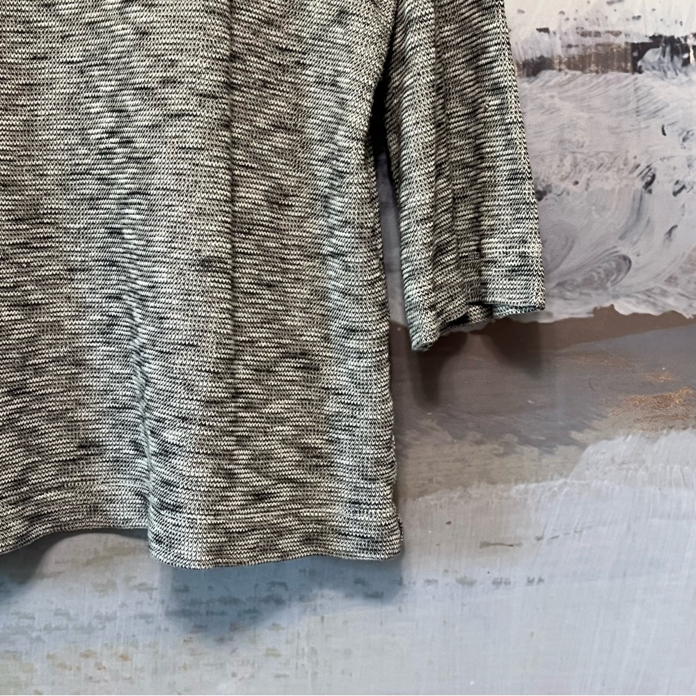 J JILL Pure Jill Gray Flecked 100% Cotton Knit Pullover Sweater Sz XL 3/4 Sleeve - Picture 4 of 13